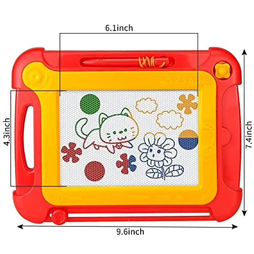 2 Pack Magnetic Drawing Board Toddler Toys for 1 2 3 Year Boys Girls Gifts, A Colorful Erasable Etch Doodle Sketch Painting Drawing Pad for Kids Educational Learning