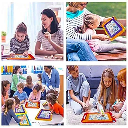 2 Pack Magnetic Drawing Board Toddler Toys for 1 2 3 Year Boys Girls Gifts, A Colorful Erasable Etch Doodle Sketch Painting Drawing Pad for Kids Educational Learning