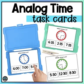 Analog Identification | Telling Time on a Clock Task Cards | Special Education | Printable Teacher Resources | Full SPED Ahead