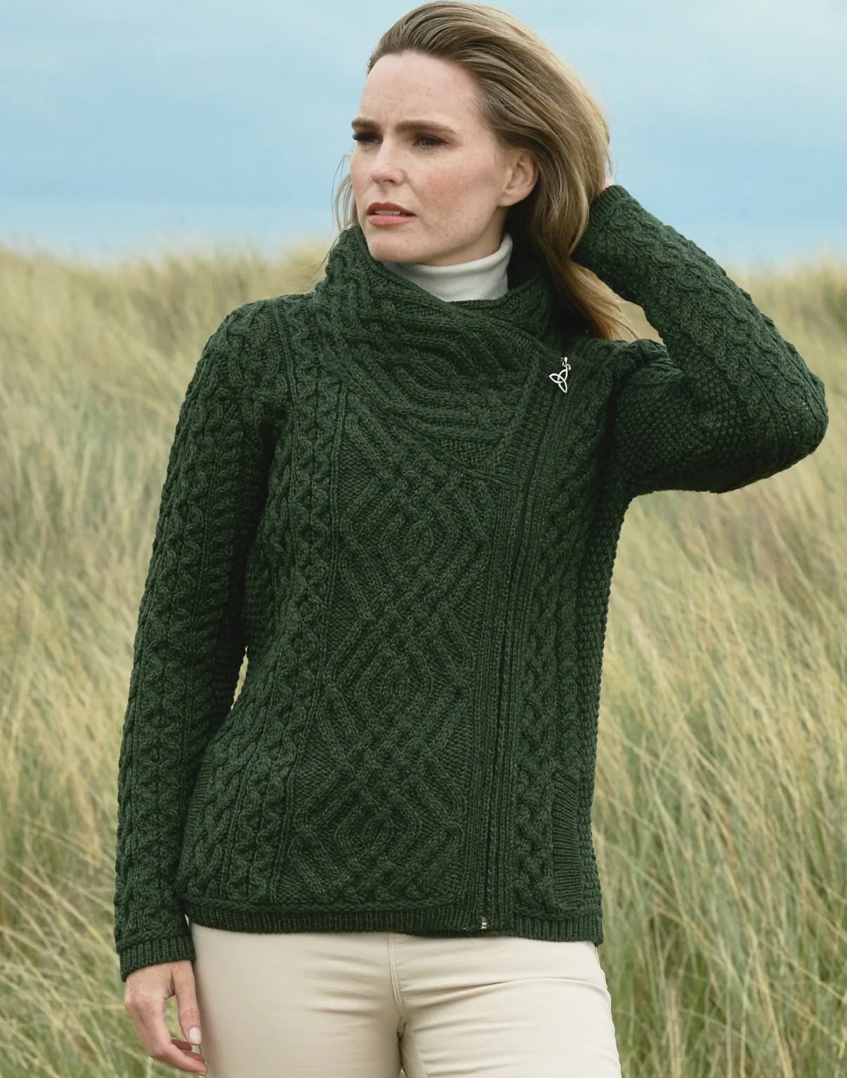 Aran - Shannon Cardigan - Army Green