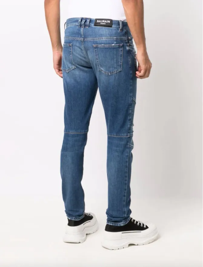 Balmain slim-fit ribbed jeans