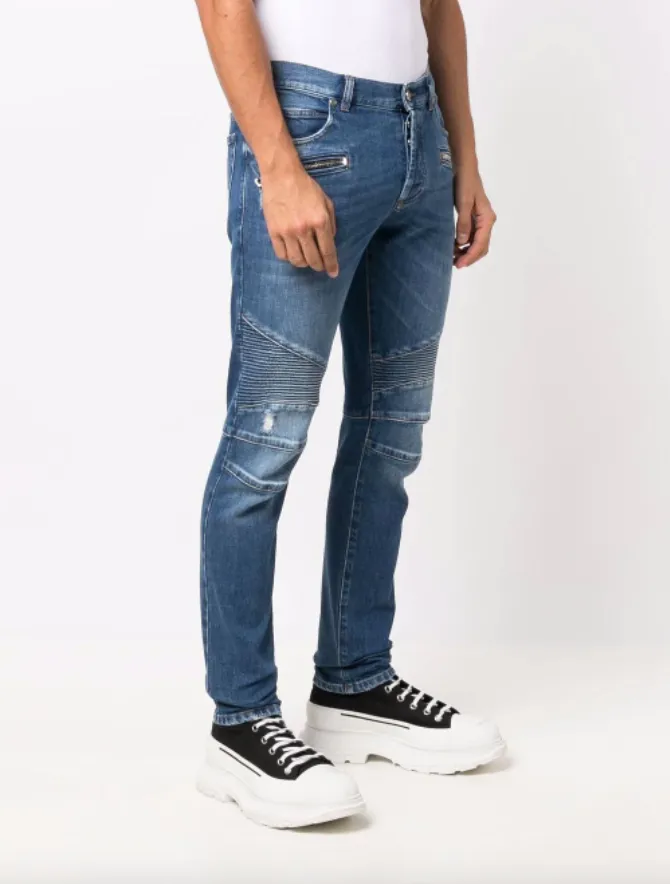 Balmain slim-fit ribbed jeans