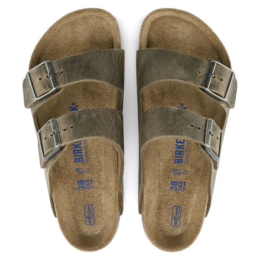 Birkenstock Arizona Soft Footbed Oiled Leather Faded Khaki - Unisex