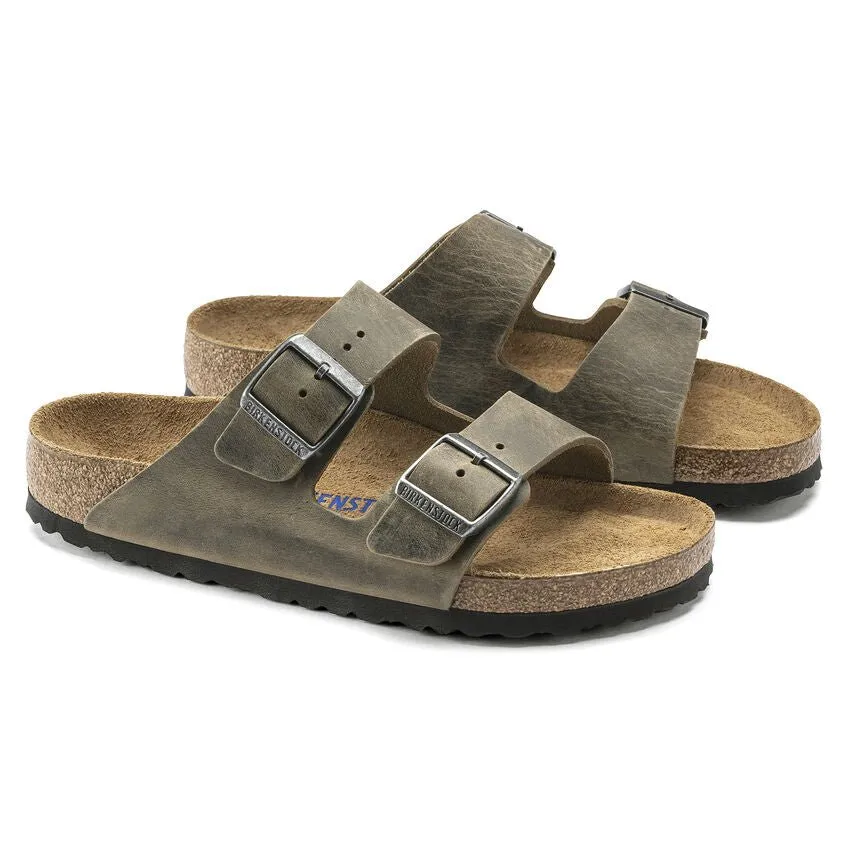 Birkenstock Arizona Soft Footbed Oiled Leather Faded Khaki - Unisex