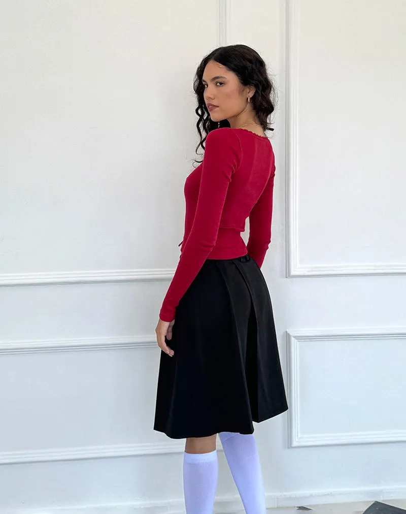 Bovita Long Sleeve Top in Adrenaline Red