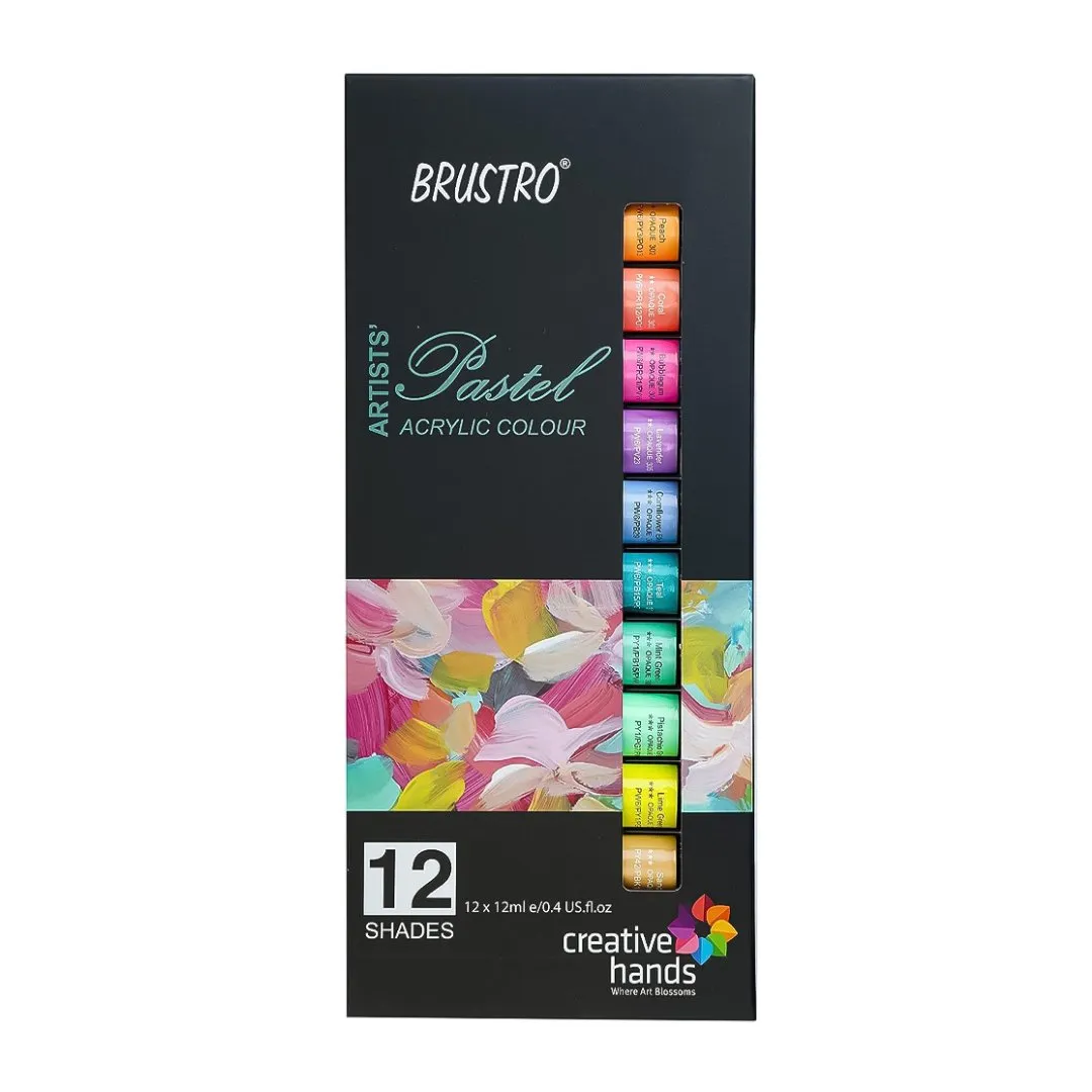 Brustro Artists Pastel Acrylic Colour-Set of 12