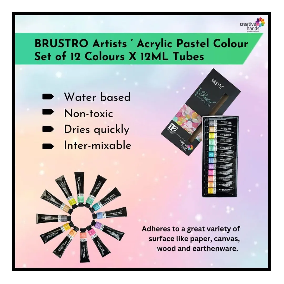 Brustro Artists Pastel Acrylic Colour-Set of 12