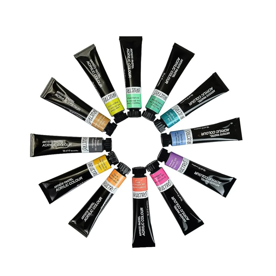 Brustro Artists Pastel Acrylic Colour-Set of 12