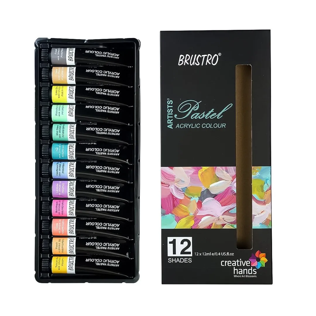 Brustro Artists Pastel Acrylic Colour-Set of 12