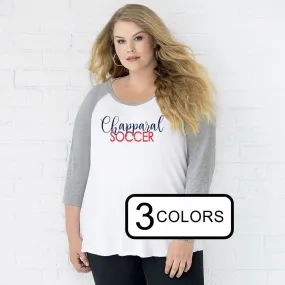 Chap Soccer Curvy Lady Raglan -5 designs - Matte or Glitter