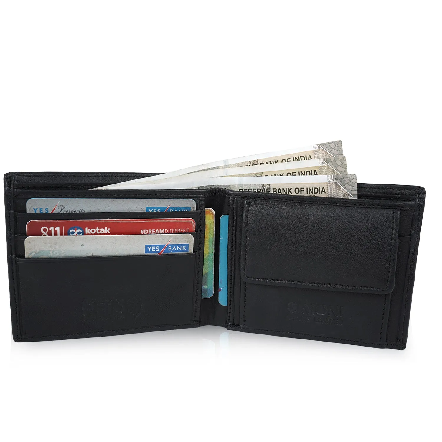 CIMONI Genuine Leather Casual 5 Credit Cards Slots with 1 Flap Coint Wallet for Men