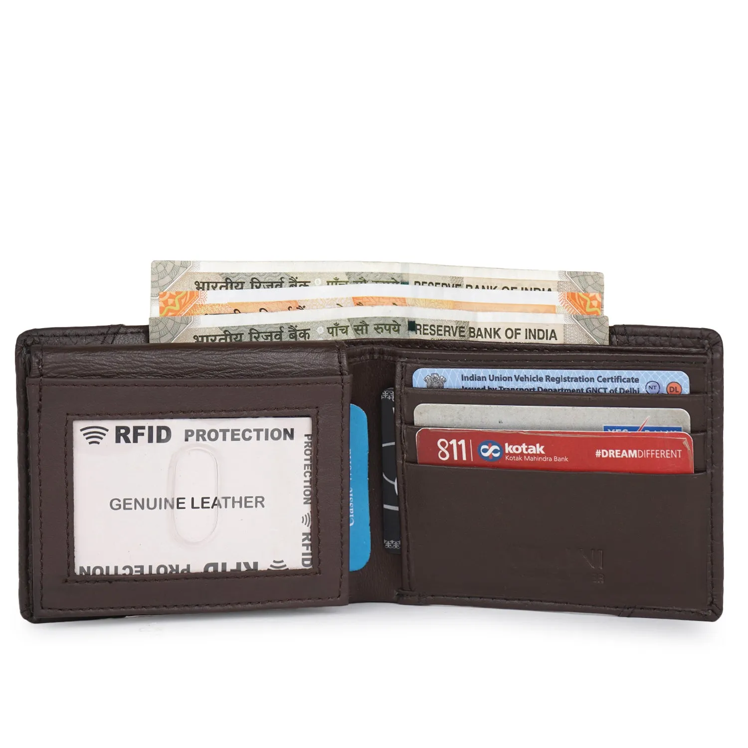 CIMONI Genuine Leather Casual 9 Credit Cards Slots RFID Wallet for Men