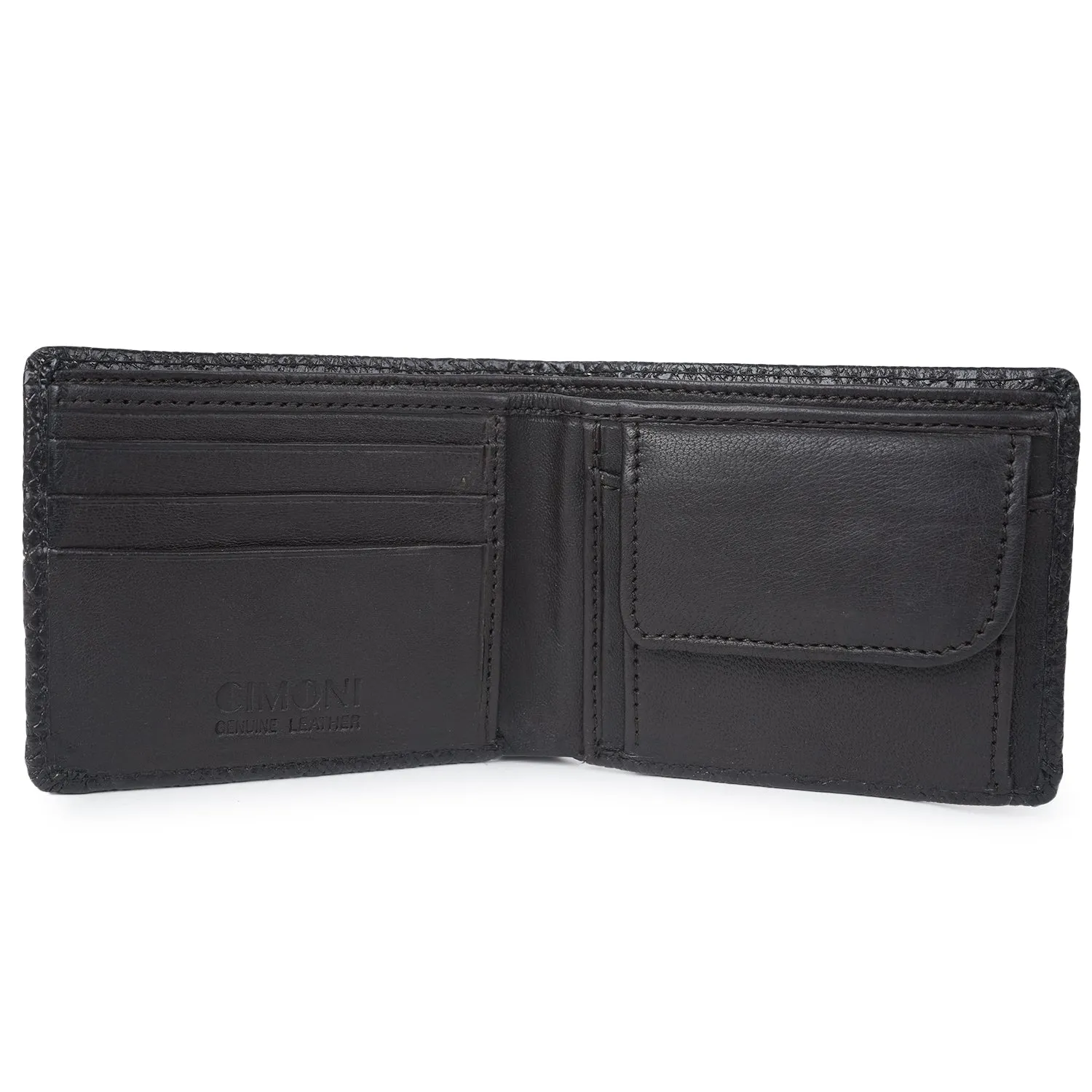 CIMONI Genuine Leather Casual Design Ultra Slim Multiple Credit Cards Slot Wallet for Men