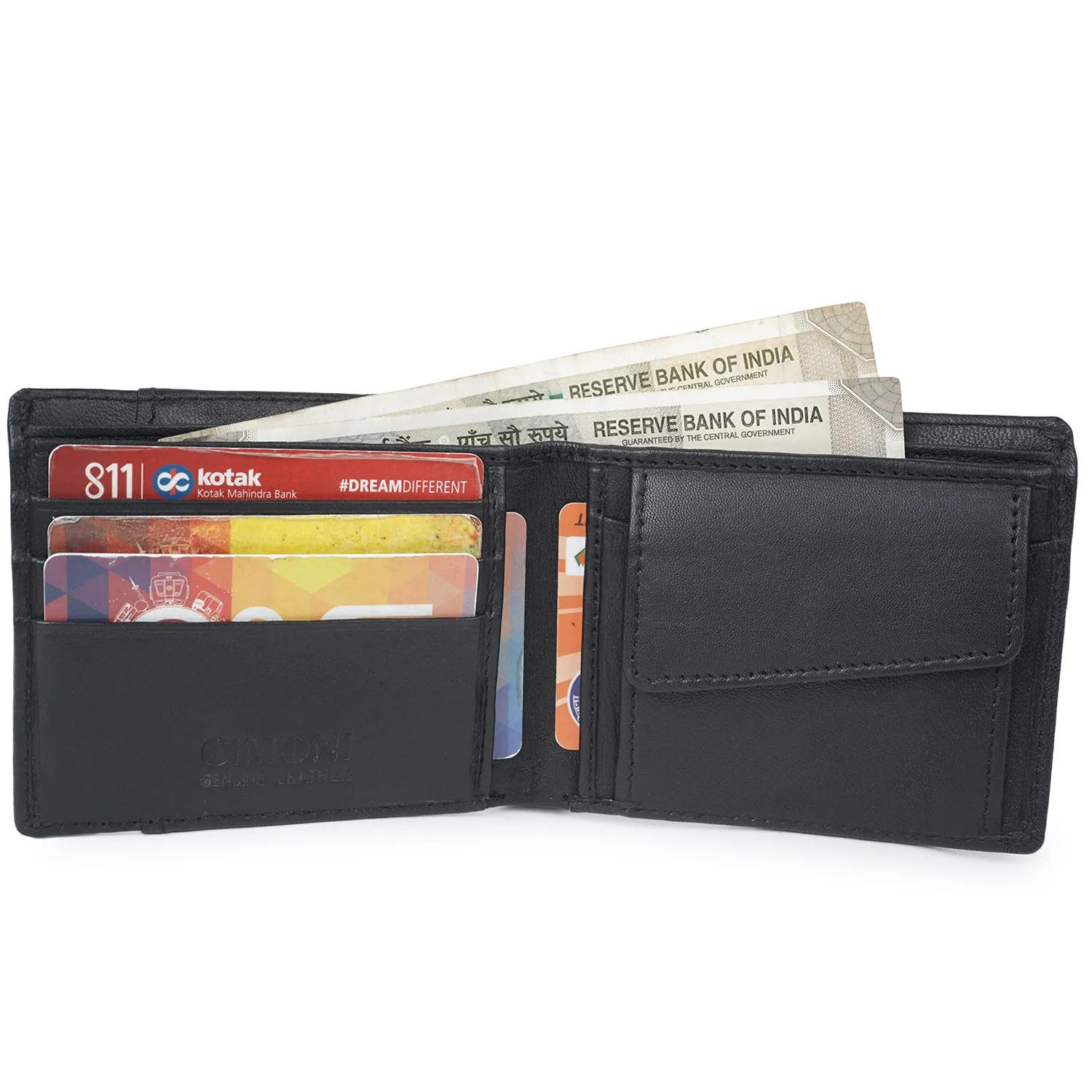 CIMONI Genuine Leather Casual Ultra Slim Multiple Credit Cards Slot Wallet for Men