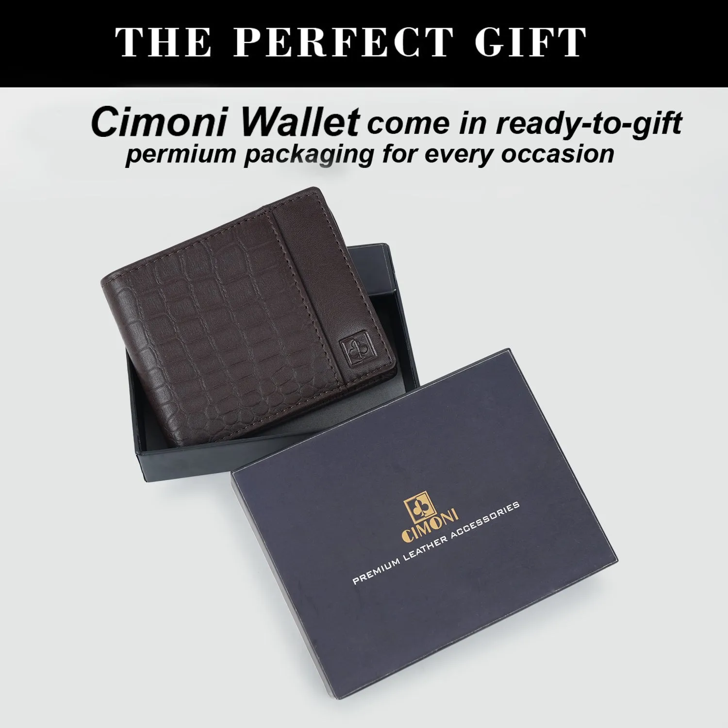 CIMONI Genuine Leather Casual Ultra Slim Multiple Credit Cards Slot Wallet for Men