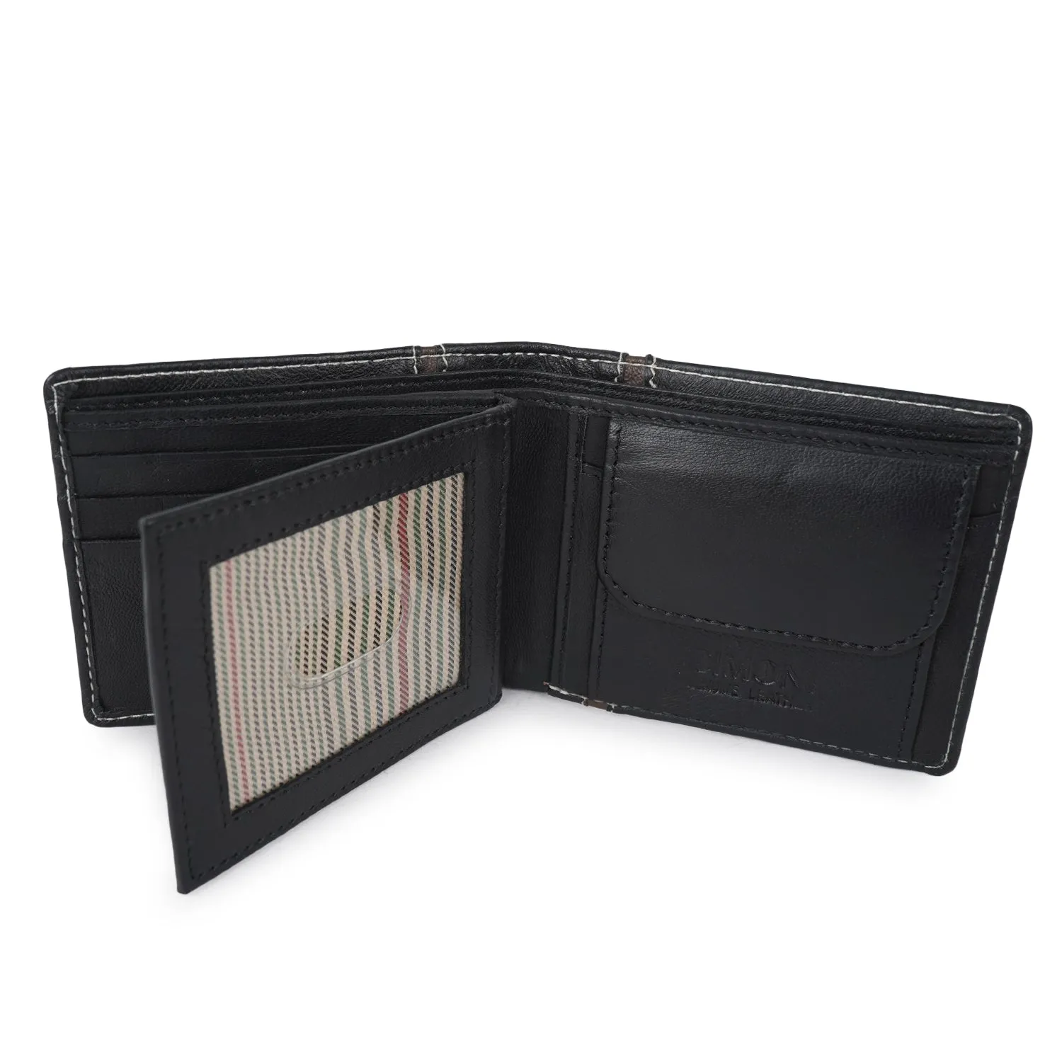 CIMONI Genuine Leather Classy Black Slim Travel Cards Wallet for Men