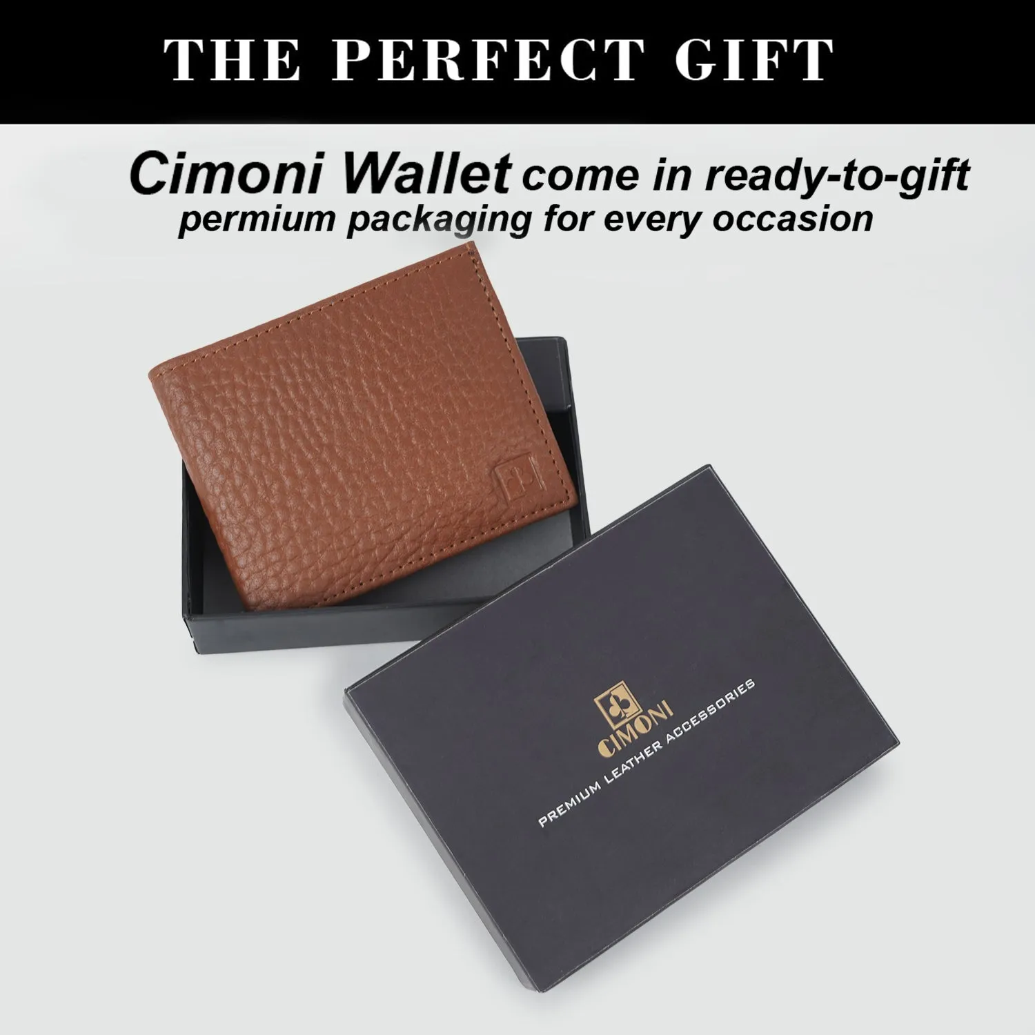 CIMONI Genuine Leather Wallet for Men I Ultra Strong Stitching I 11 Credit Card Slots