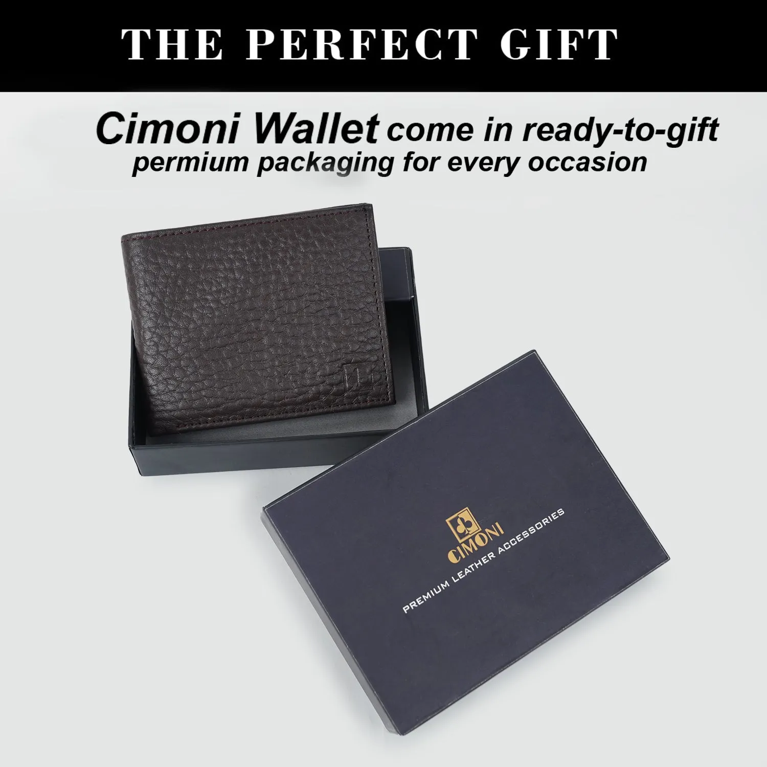 CIMONI Genuine Leather Wallet for Men I Ultra Strong Stitching I 8 Credit Card Slots