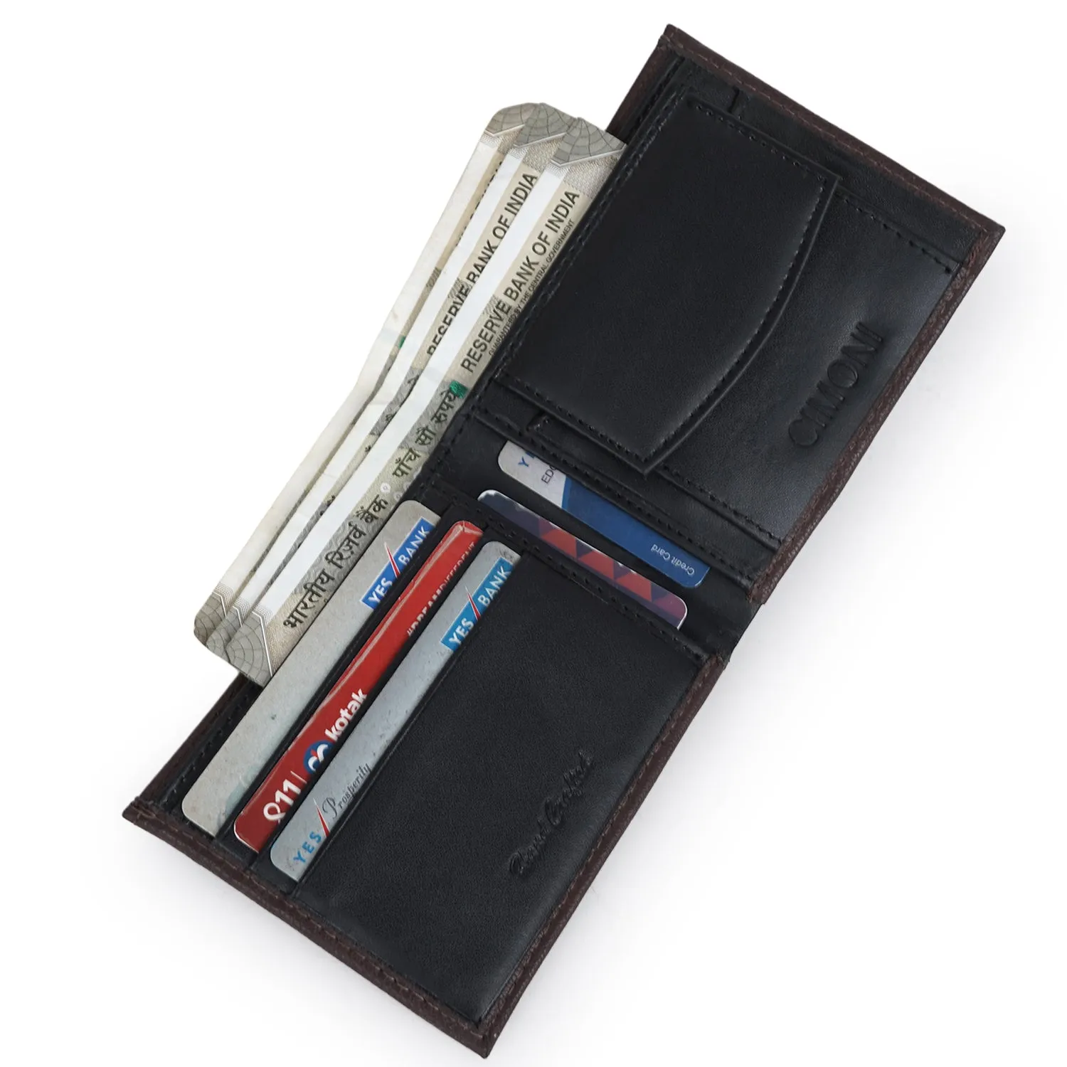 CIMONI PU Leather Casual Multi Credit Cards Slots with 1 Flap Coint Wallet for Men