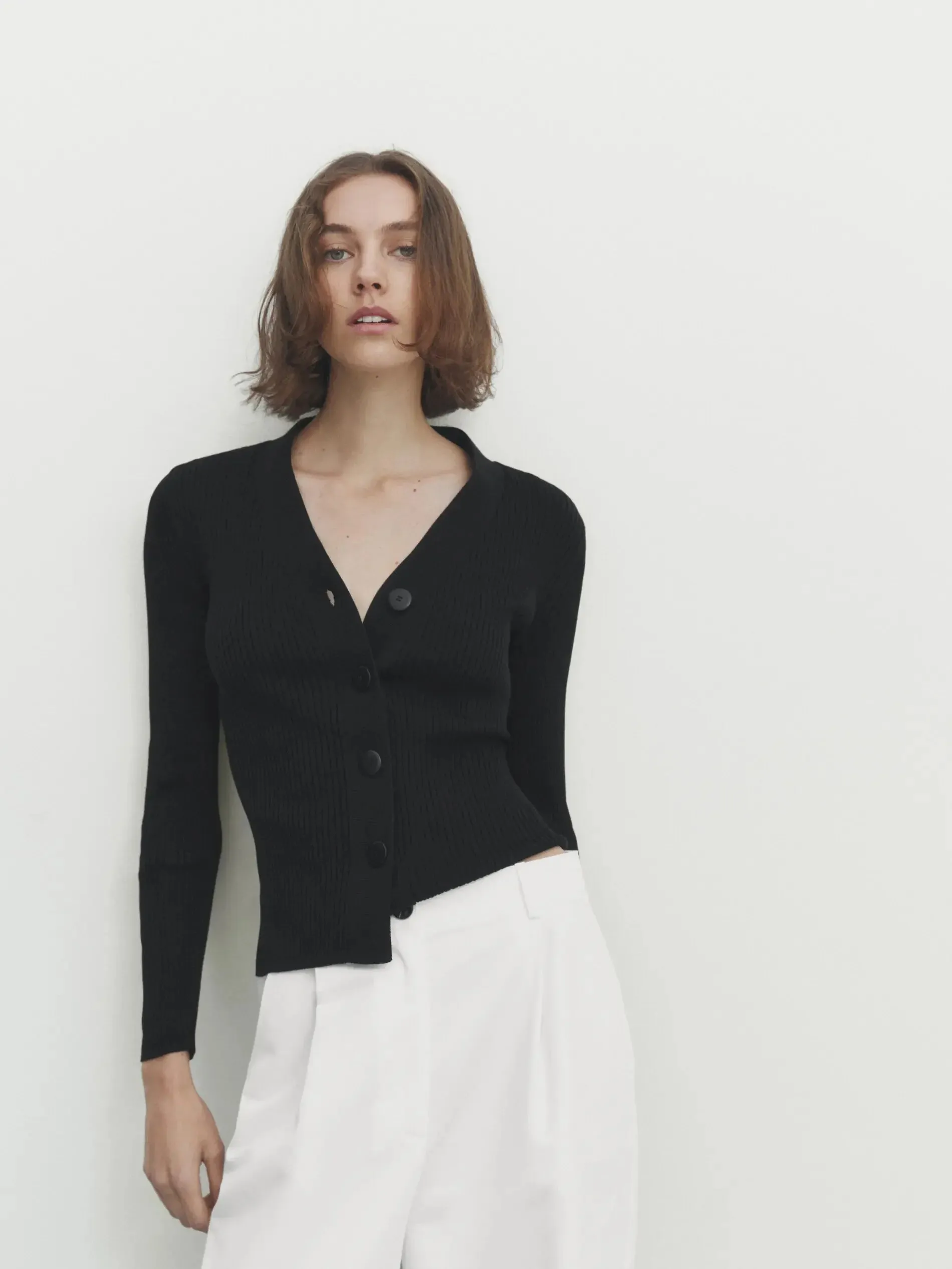 Ethereal simple ribbed small fragrant buttoned delicate stylish Cardigans