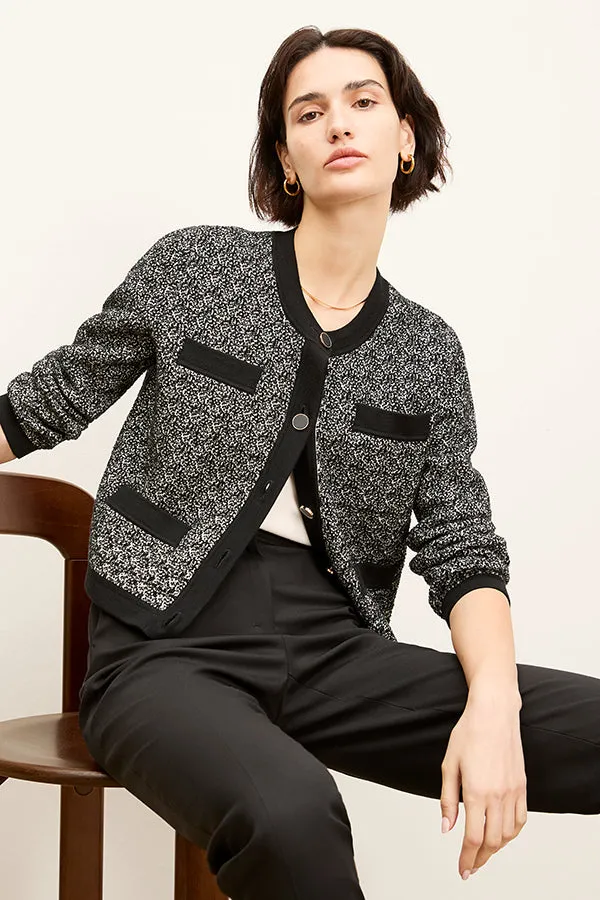 Evangeline Jardigan - Boucle Jardigan Knit :: Black/Ivory