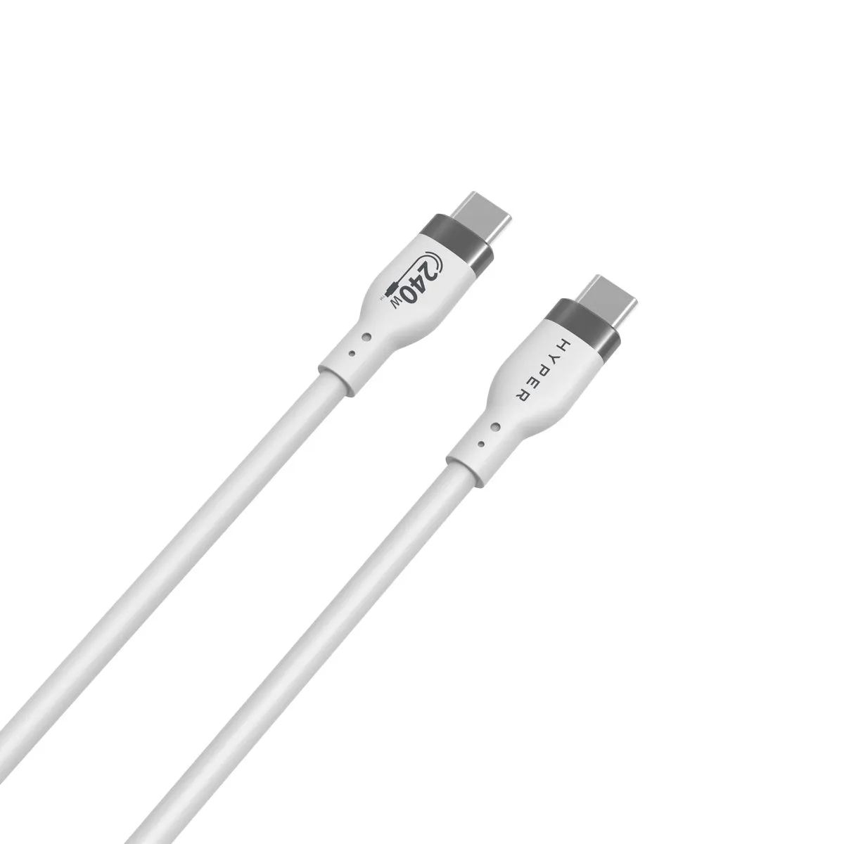 HyperJuice 240W Silicone USB-C to USB-C Cable (3ft/1m) - White