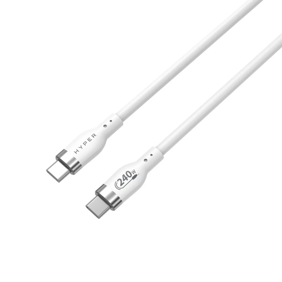 HyperJuice 240W Silicone USB-C to USB-C Cable (3ft/1m) - White