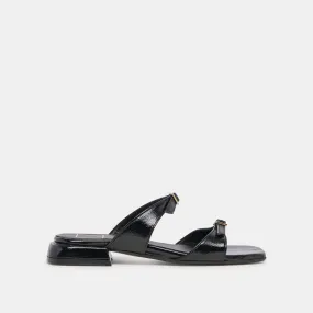 LAVERN SANDALS MIDNIGHT CRINKLE PATENT