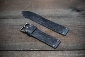 Leather watch strap, hatch grained Horween Russia calf. Handmade in Finland to order.