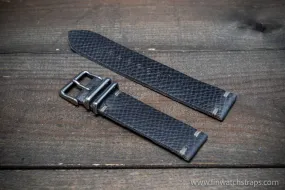 Leather watch strap, hatch grained Horween Russia calf. Handmade in Finland to order.