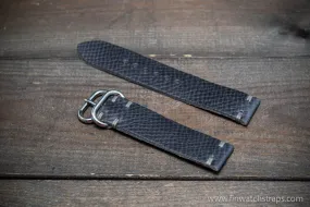 Leather watch strap, hatch grained Horween Russia calf. Handmade in Finland to order.