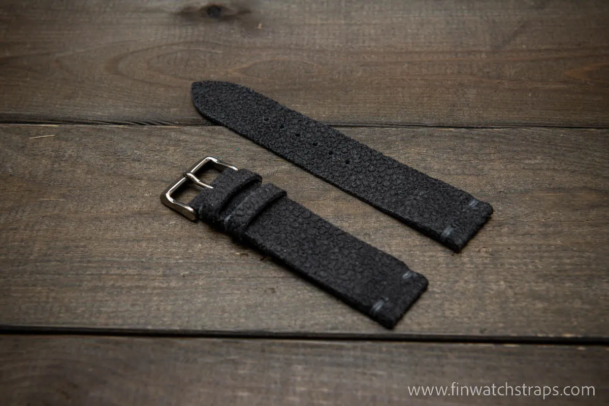 Leather Watch Strap, Waterproof Horween Grey Pebble grain watch strap, handmade in Finland, Limited edition, watch lugs 10-26 mm.