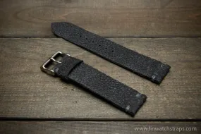 Leather Watch Strap, Waterproof Horween Grey Pebble grain watch strap, handmade in Finland, Limited edition, watch lugs 10-26 mm.