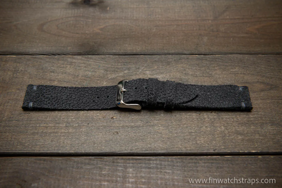 Leather Watch Strap, Waterproof Horween Grey Pebble grain watch strap, handmade in Finland, Limited edition, watch lugs 10-26 mm.