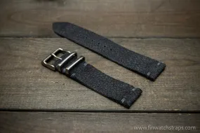 Leather Watch Strap, Waterproof Horween Grey Pebble grain watch strap, handmade in Finland, Limited edition, watch lugs 16-26 mm.