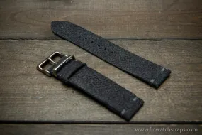 Leather Watch Strap, Waterproof Horween Grey Pebble grain watch strap, handmade in Finland, Limited edition, watch lugs 16-26 mm.