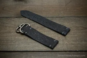 Leather Watch Strap, Waterproof Horween Grey Pebble grain watch strap, handmade in Finland, Limited edition, watch lugs 16-26 mm.