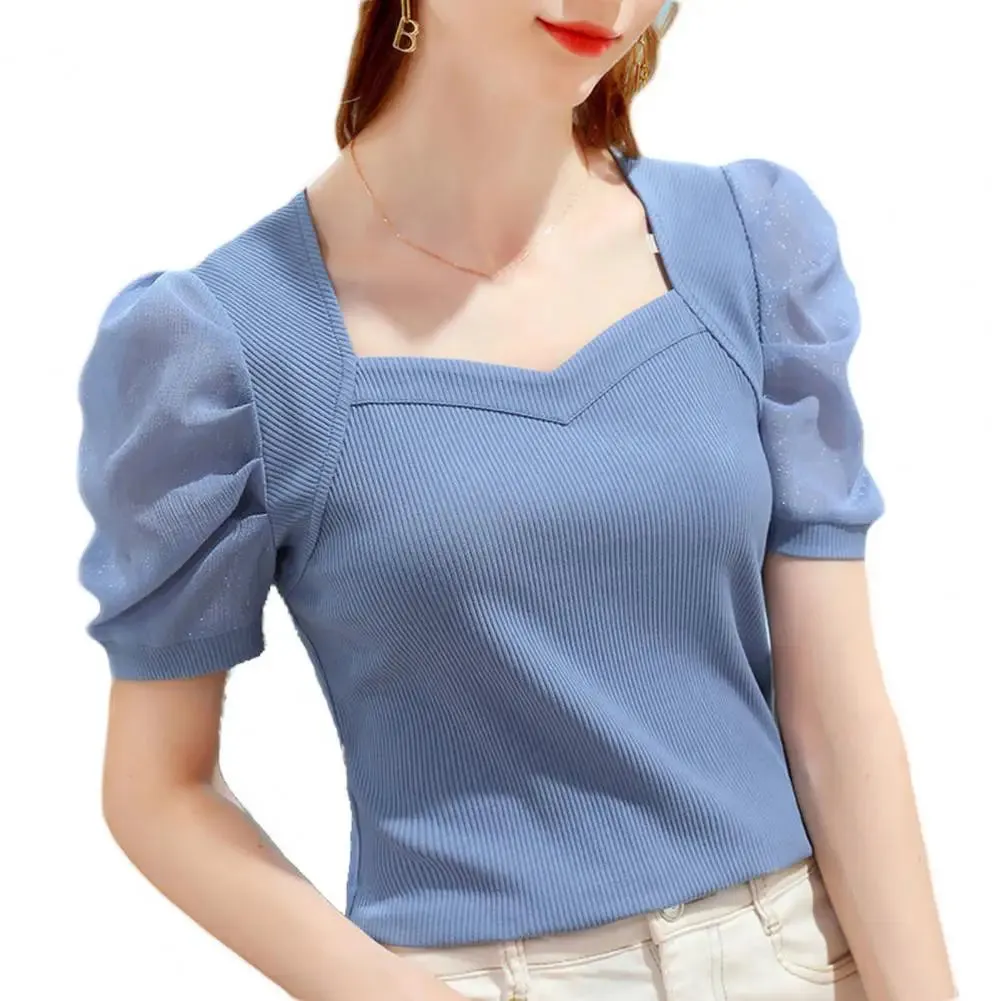 Modal 2024 Women Blouse Shirt Short Sleeve Casual Square Neck Blouse Elegant Office Lady Cooling Work Blouse T-shirt Women Shirt