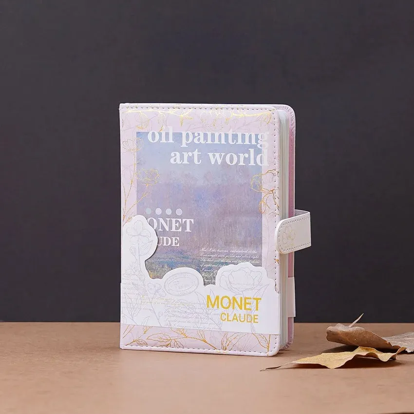 Monet Claude Leather Cover Magnetic Closure Notebook