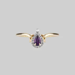 MONTAGUE. Amethyst Teardrop Gold Ring