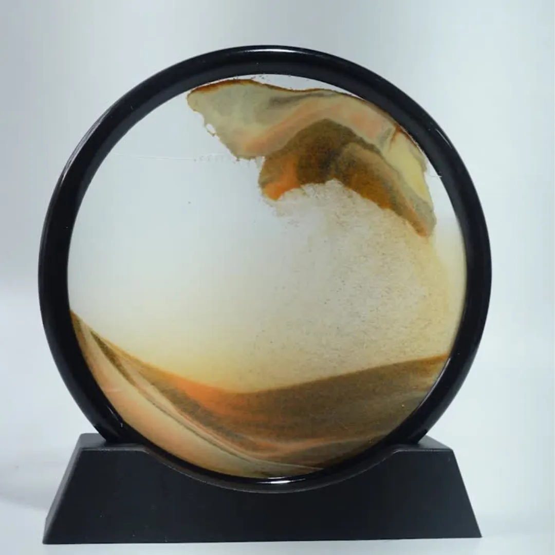 Moving Sandscapes with Round Glass