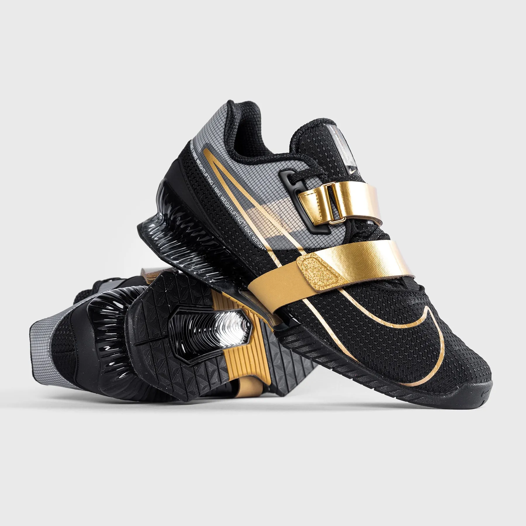 Nike - Romaleos 4 Weightlifting Shoes - BLACK/METALLIC GOLD-WHITE