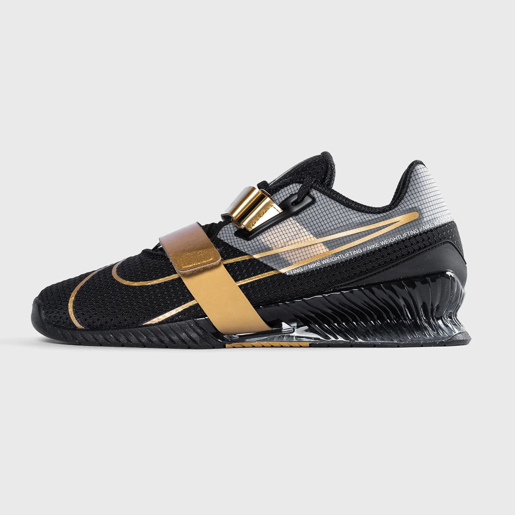 Nike - Romaleos 4 Weightlifting Shoes - BLACK/METALLIC GOLD-WHITE