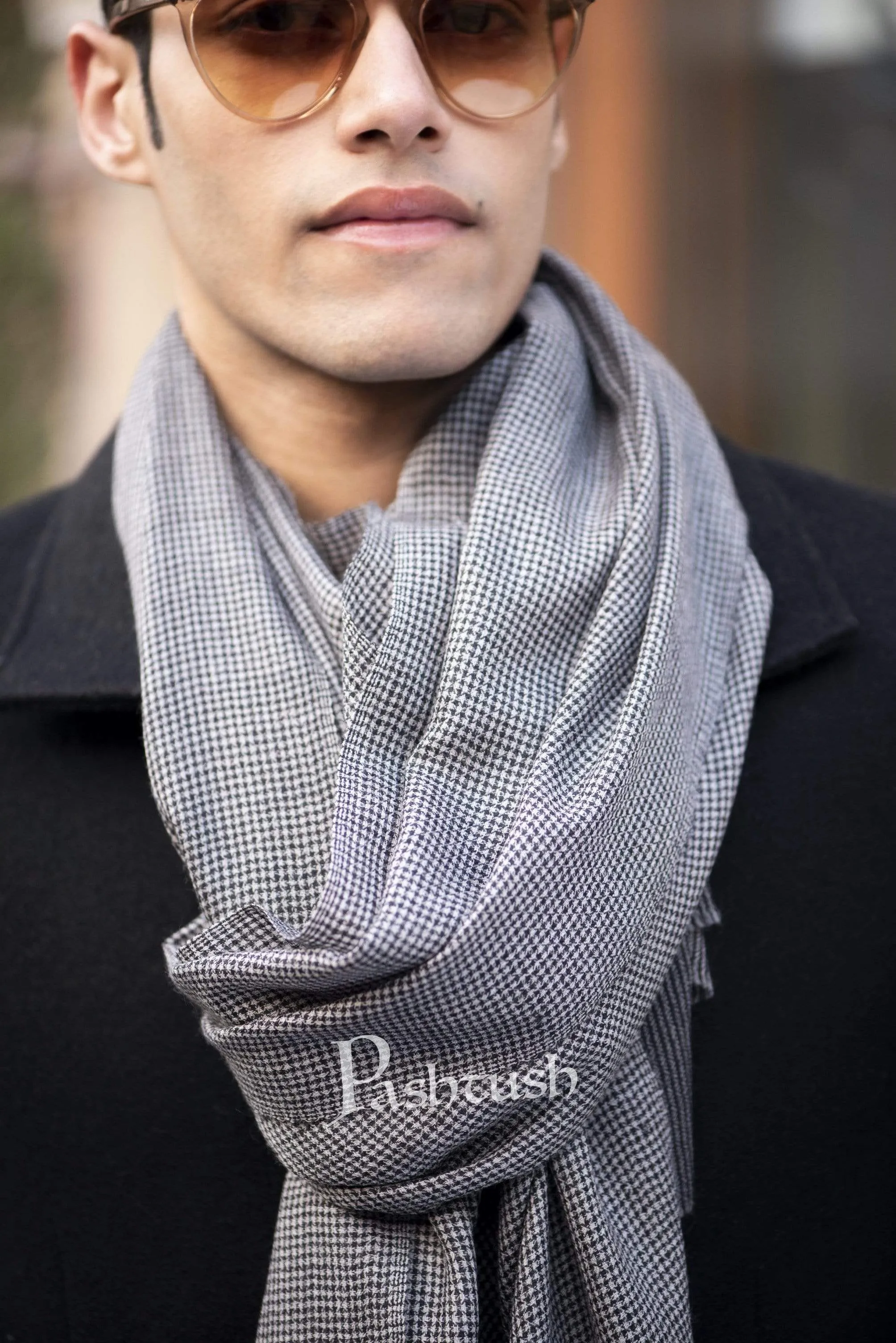 Pashtush Mens Cashmere - Wool, Reversible Muffler, Dapper Grey