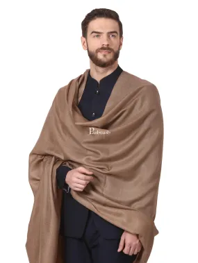 Pashtush Mens Diamond Weave Shawl, Fine Wool, Medium Size, Taupe