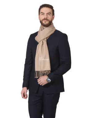 Pashtush Mens Fine Wool Jacquard Scarf, Sahara