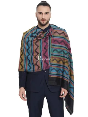 Pashtush Mens Fine Wool Striped Muffler, Soft And Warm Stole Scarf