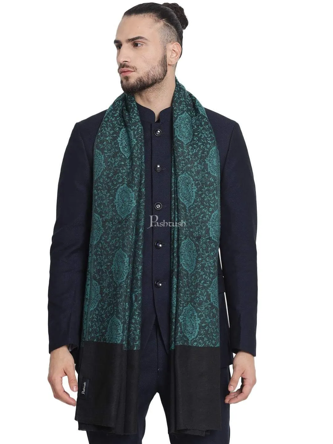 Pashtush Men'S Soft Wool, Reversible Stole Scarf