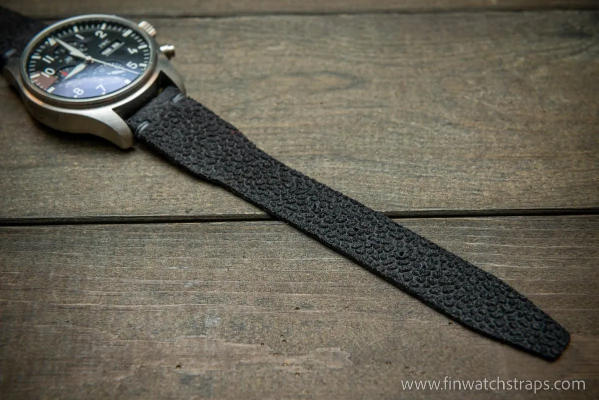 Pilot model Aviator vintage style, Watch Strap, Horween Grey Pebble grain watch strap, handmade in Finland, Limited edition.