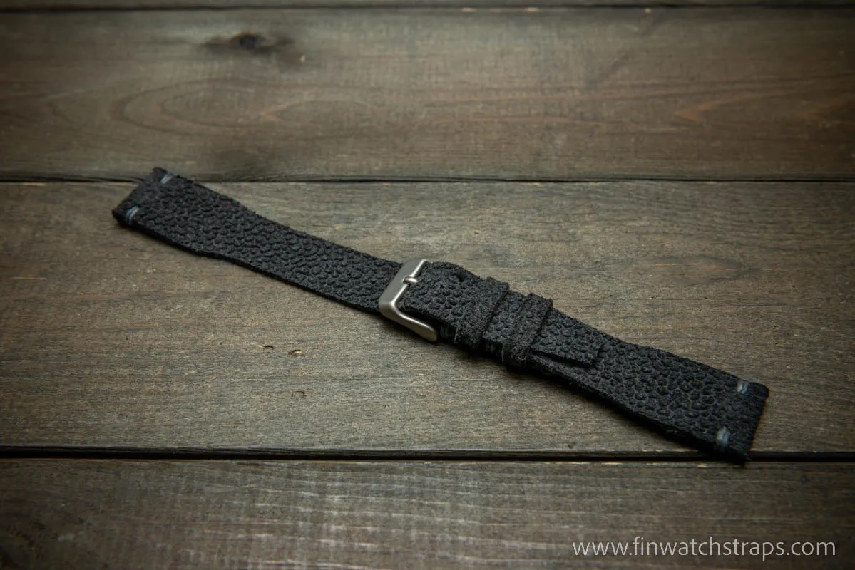 Pilot model Aviator vintage style, Watch Strap, Horween Grey Pebble grain watch strap, handmade in Finland, Limited edition.